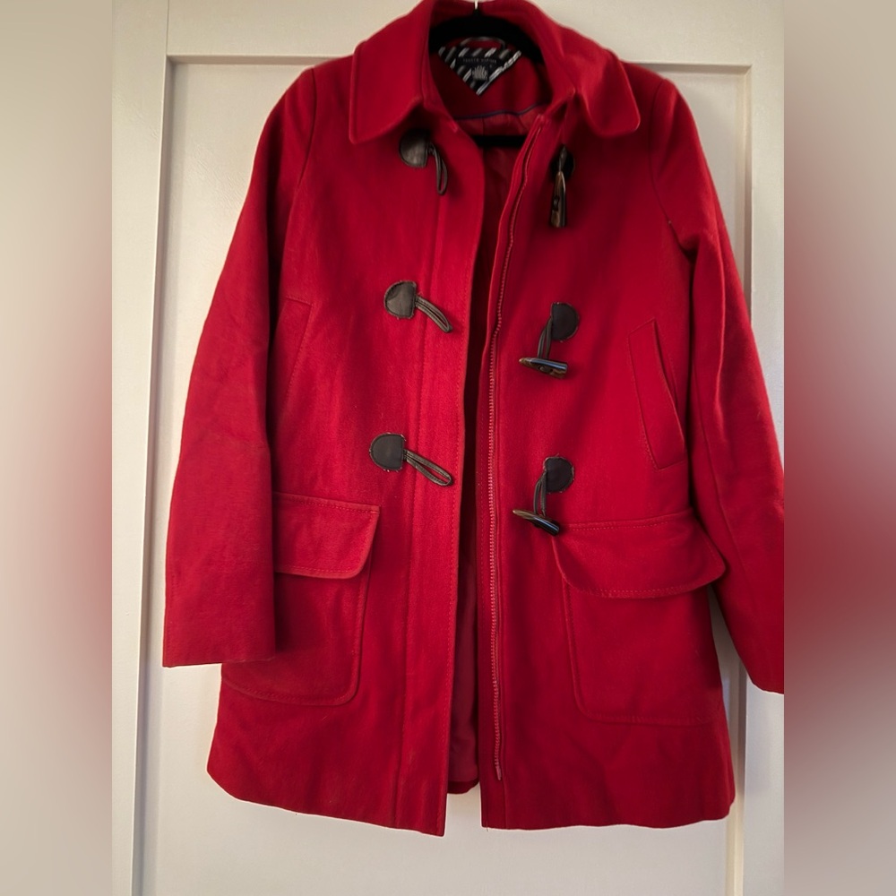 Tommy Hilfiger Red Peacoat with Toggle Buttons XSP
